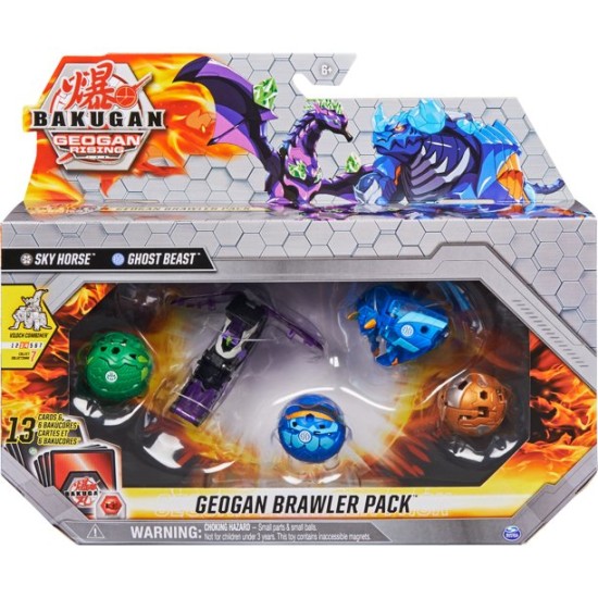 Geogan Rising Brawler 5-Pack, Exclusive Sky Horse and Ghost Beast Geogan and 3  Collectible Action Figures