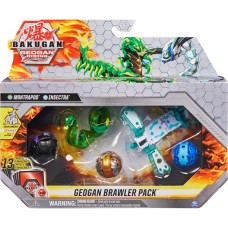 Bakugan Geogan Rising Brawler 5-Pack, Exclusive Montrapod and Insectra Geogan and 3 Bakugan Collectible Action Figures, Multicolor