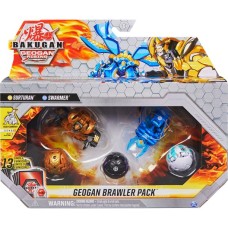 Bakugan Geogan Rising Brawler 5-Pack, Exclusive Surturan and Swarmer Geogan and 3 Bakugan Collectible Action Figures, Multicolor
