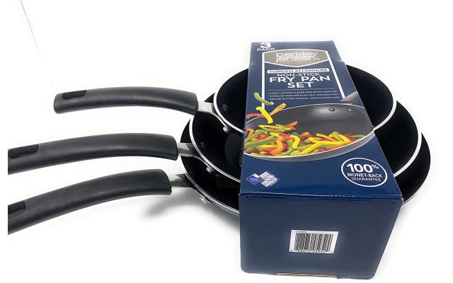  Commercial Grade Non Sticking Frying Pan, 3-Pack