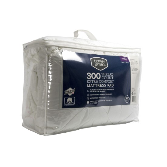  Extra Comfort Waterproof Protection 100% cotton 76″ x 80″ King-Size Mattress Pad, 1ZA024AKGWHT