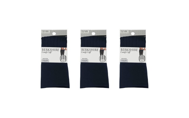  Comfy Cuff Vertical Stripe Trousers Plus Size Navy, Navy 3pc