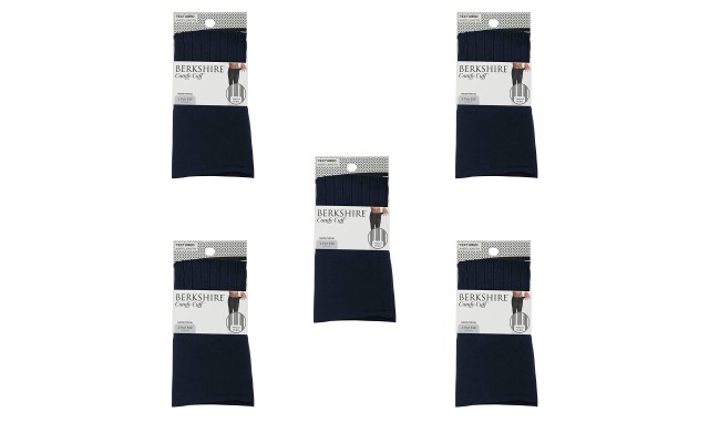  Comfy Cuff Vertical Stripe Trousers Plus Size Navy, Navy 5pc