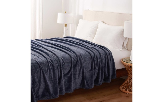  100% Polyester EcoSoft Blanket, Blue, Queen