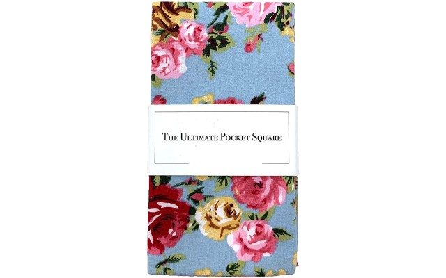  The Ultimate Pocket Square (Light Blue Floral)