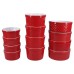  Assorted Textured Finishes Ramekin 12-piece Set, Red