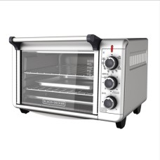 Black+Decker 6-Slice 1500W Convection Toaster Oven, Silver TO3000G