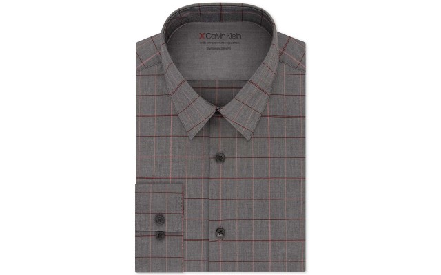  Men’s Thermal Stretch Xtreme Slim Fit Stripe Dress Shirt (Red/Multi,15-15 12 32-33)