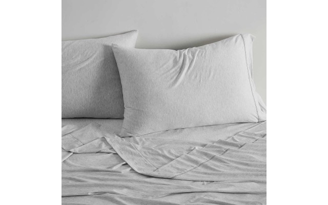  Modern Cotton Jersey Weave King/Queen 4-piece Sheet Set, Gray, King