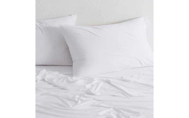  Modern Cotton Jersey Weave King/Queen 4-piece Sheet Set, White, King