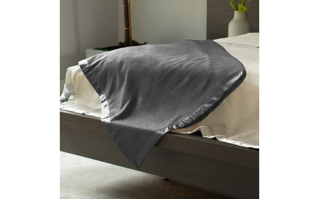  Fleece Satin Binding Boarder Blanket, Gray, King
