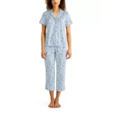 Charter Club Printed Capri Pants Pajama Set