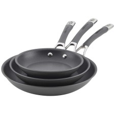 Circulon Radiance Hard Anodized Non-Stick 3-piece Open Skillet Set, Black