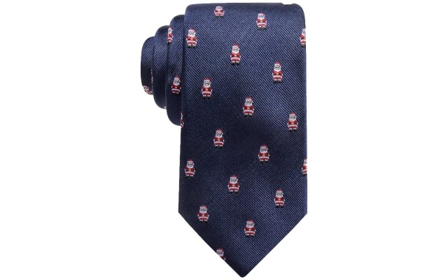  Men’s Santa Silk Tie (Navy)