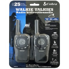 Cobra Two-Way 25 Mile Range Walkie Talkies, SH360BK