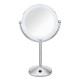  LED Polished Mirror, Double-Sided Viewing,  6 in. viewing area – Chrome
