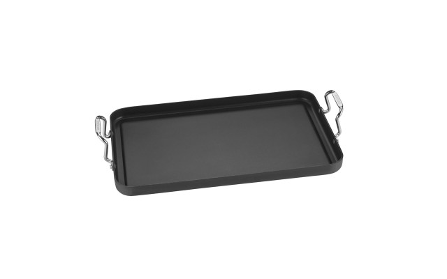  Double Burner Griddle Hard Anodized Construction, Black