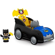 DC Super Friends Fisher-Price Little People 2-in-1 Batmobile Vehicle Set, Multicolor