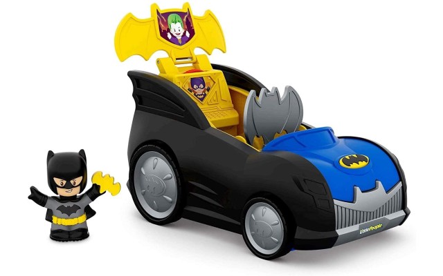 DC Super Friends Fisher-Price Little People 2-in-1 Batmobile Vehicle Set, Multicolor