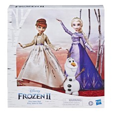 Disney Frozen II Elsa, Anna & Olaf Deluxe Fashion Doll Set, Multicolor