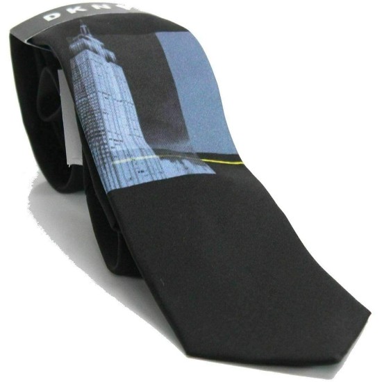  Men’s Black Photo Realistic Skyscraper Neck Tie, Black One Size