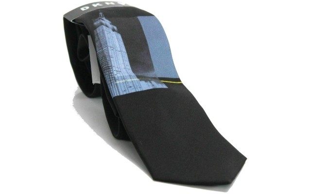  Men’s Black Photo Realistic Skyscraper Neck Tie, Black One Size