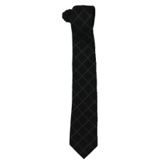 DKNY Mens Silk Blend Desaturated Check Neck Tie Black