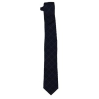 DKNY Mens Silk Blend Desaturated Check Neck Tie Navy