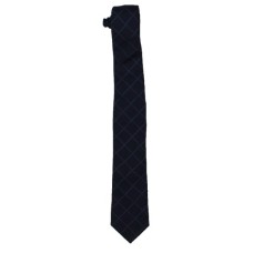DKNY Mens Silk Blend Desaturated Check Neck Tie Navy
