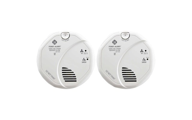  BRK Hardwired Talking Photoelectric Smoke and Carbon Monoxide (CO) Detector 120-volt, 2-Pack