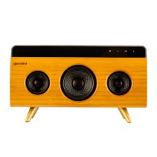 Gemini High Efficiency Full Range Driver Bamboo Rechargeable Bluetooth Speaker with Built-in Mic, BRS-330