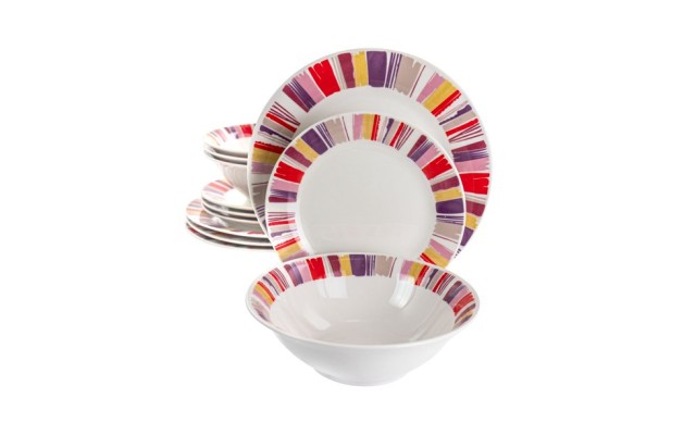 Orleans 12-pc. Ceramic Dinnerware Set, Red