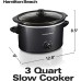  3 qt. Stoneware Slow Cooker 33231, Black
