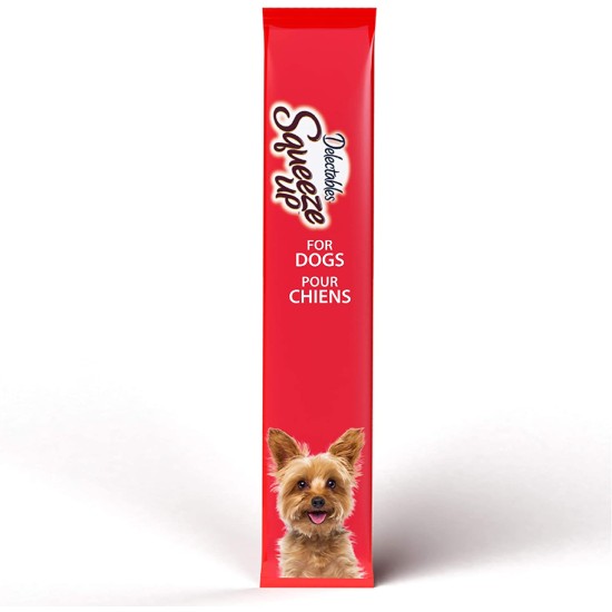  Dog Delectables Squeeze Up Lickable Wet Dog Treats for Small & Tiny Dogs, 32 Dog Treat Tubes Multiple Flavors (Chicken, 8-Packs)