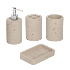 Honey-Can-Do Bath Accessory Set Cement, 4-Pack Gray BTH-08730