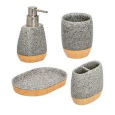 Honey-Can-Do Bath Accessory Set Speckled 4-Pack, Gray BTH-08731