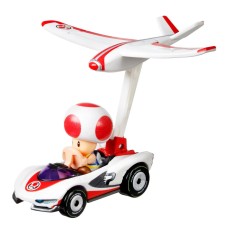 Hot Wheels Mario Kart Toad P-Wing Plane Glider, Multi