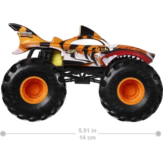  Monster Truck 1:24 Scale Vehicles, Die-Cast Metal Toy Trucks Tiger Shark