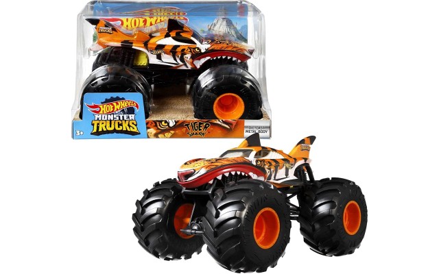  Monster Truck 1:24 Scale Vehicles, Die-Cast Metal Toy Trucks Tiger Shark