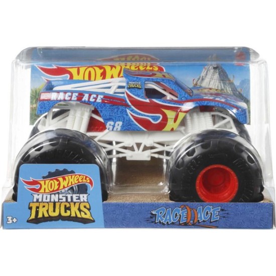  Monster Trucks 1:24 Scale Race Ace Vehicles, Collectible Die-Cast toy Trucks, Multicolor