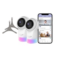 Hubble Connected Nursery Pal Glow Deluxe Twin 1080p HD Baby Monitor, HCSNPGLHDL2
