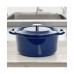  Oak Park Cast Iron Dutch Oven with Lid and Glass Steamer, 5-Quart, Blue