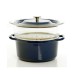  Oak Park Cast Iron Dutch Oven with Lid and Glass Steamer, 5-Quart, Blue