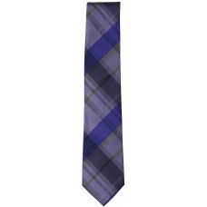 Kenneth Cole Mens Layer Grid Plaid Self-tied Necktie, Purple, One Size