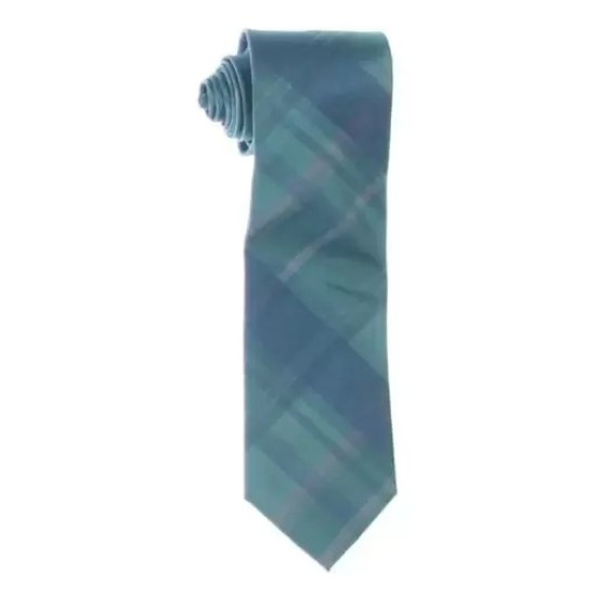  Mens Silk Plaid Neck Tie, Blue