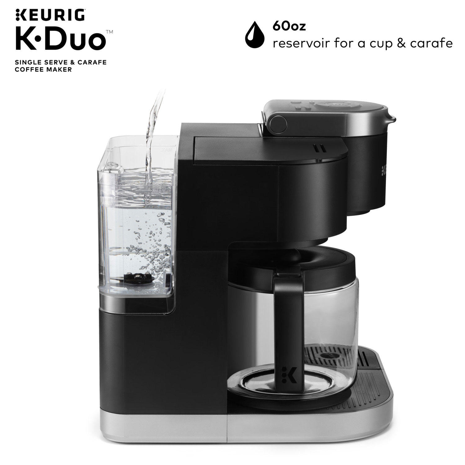 Keurig 12 Cup K-Duo Single Serve And Carafe Coffee Maker, Black