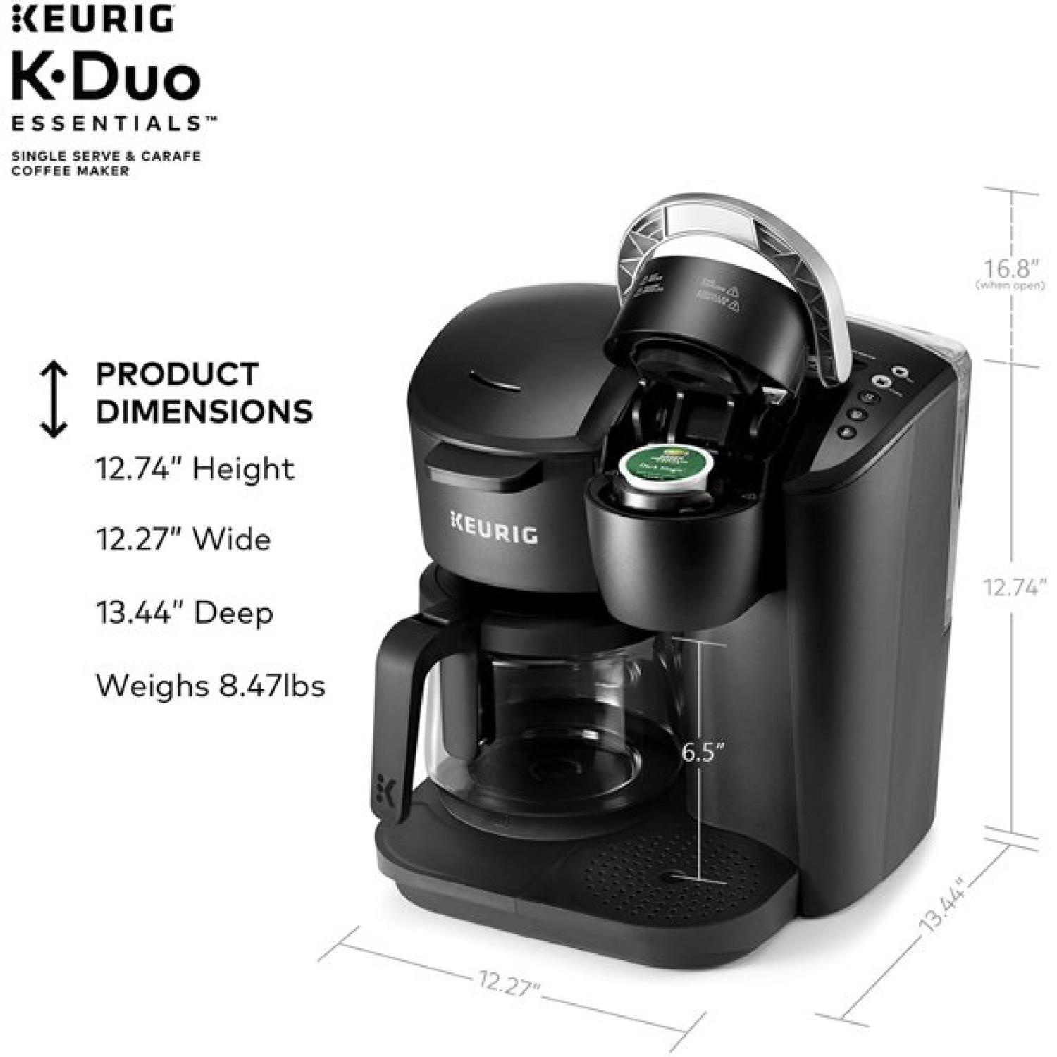 Keurig KDuo Essentials Single Serve & Carafe Coffee Maker, KCup Pod