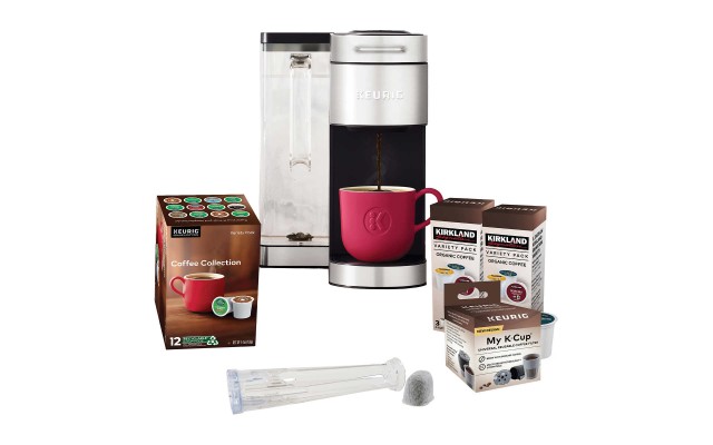  K-Supreme Plus Multistream Technology C Single Serve Coffee Maker, 18 K-Cup Pods, Water Filter + Handle, My K-Cup Universal Reusable Coffee Filter