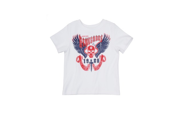  Boys Renegades Graphic Printed Peruvian Cotton T-shirt – Short Sleeve, Crewneck, White, 4