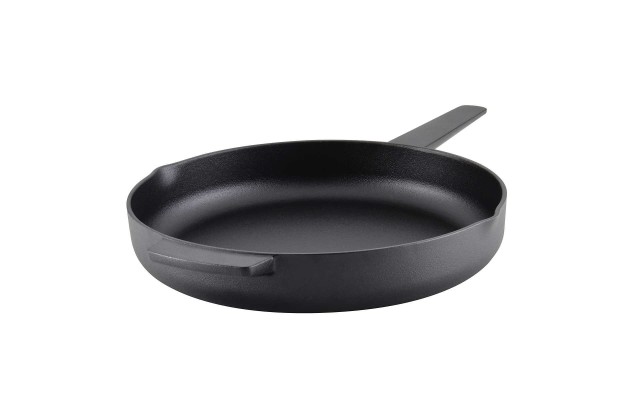  12” Pre-Seasoned Cast Iron Skillet, Black